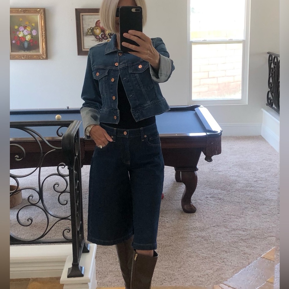 GAP - HIGH RISE CULOTTE JEANS + DARK WASH/24/00P